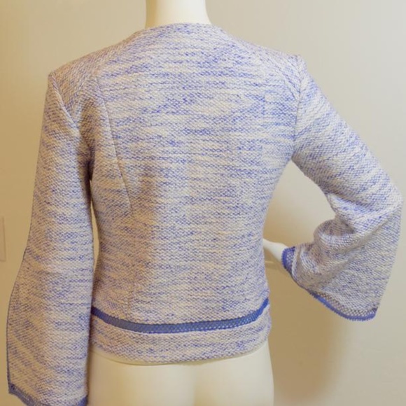 Nanette Lepore Light Blue New Graphic Tweed Jacket 🇺🇸 - Picture 4 of 10